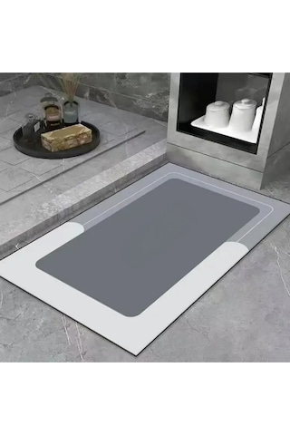 Mainshop Şık Tasarım Su Emici Banyo Lavabo Tuvalet Kaymaz Tabanlı Kare Paspas 38x58 Cm Yazısız Model M-60 Çok Renkli