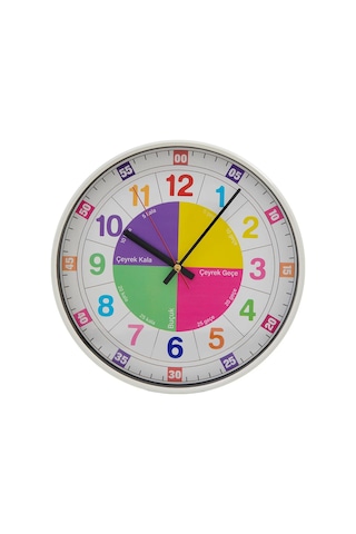 Klik Slim Öğretici Çocuk Odası Saati - 30 Cm Çok Renkli