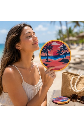 Bakgelal Katlanabilir Cep Yelpazesi 21 Cm Kılıflı Kore Yelpazesi Ultra Hafif, Katlanabilir, 10 Farklı Desen Seçeneği Plaj, Seyahat, Festival Ve Günlük Kullanım İçin - 03-11-000013