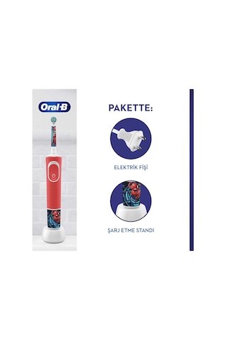 Oral-B D100 Kids Elektrikli Şarj Edilebilir Diş Fırçası Spiderman