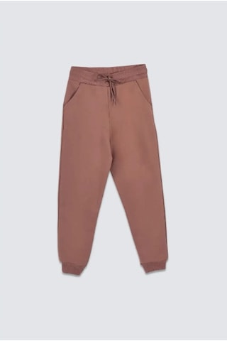 Bunny Hopp 2 Iplik Şardonlu Düz Renk Beli Bağcıklı Cepli Unisex Çocuk Eşofman Altı Taba