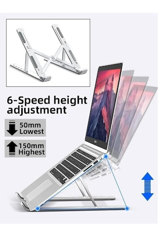Metal Tablet Tutucu, Dizüstü Bilgisayar Standı, Masa Üstü Bilgisayar Standı, Ayarlanabilir Alüminyum Katlanabilir, Taşınabilir, Macbook Air Pro, İpad, Uyumlu, 10-15,6 Uyumludur