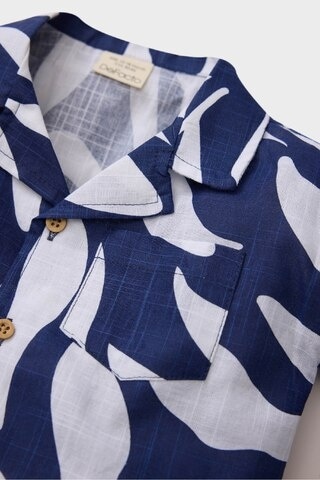 DeFacto Erkek Bebek Desenli Flamlı Poplin Kısa Kollu Gömlek E2024A525SMNV241 Lacivert