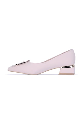 Moda Ayakkabı 859 Krem 3cm Gündelik Kadın Topuklu Ayakkabı Krem