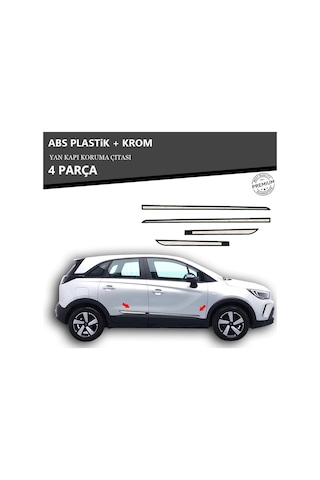 Opel Crossland Yan Kapı Koruma Çıtası Plastik + Krom Unvrslppkçt00057