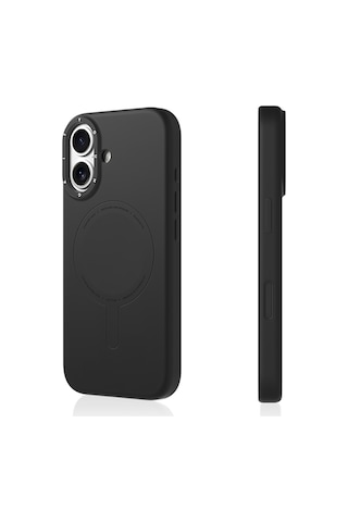 Apple Uyumlu iPhone 17 Kılıf M-safe Şarj Özellikli Youngkit Morandi Serisi Kapak Siyah Siyah
