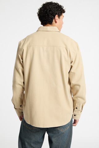 Erkek Uzun Kol Cepli Gömlek - Bej Bej