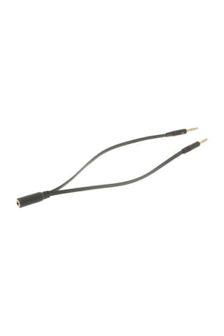 Cbtx Kulaklık PC Adaptörü Kablosu 3.5 MM Çift Mic / Ses 3.5 MM Siyah