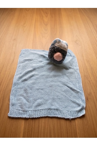 Kozababy Handmade El Örgüsü Bebek Hediye Seti - Amigurumi Uyku Arkadaşı, Bebek Yeleği Ve Patik Takımı Özel Kutulu Bebe Mavisi
