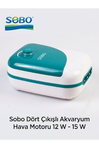 Sobo Aq-12 12w Dört Çıkışlı Akvaryum Hava Motoru Ayarlanabilir Güçlü Hava Akışı