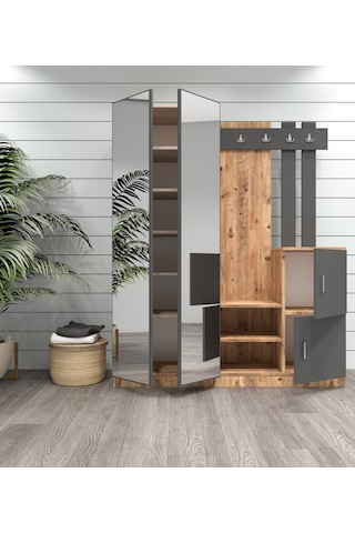 Robinhome Robin Home Benjamin Vestiyer Portmanto Ayakkabılık Çam-Gri