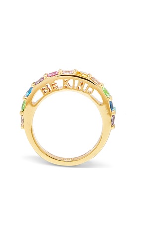 Be Kind Band Yüzük, Multicolor Kristalli Çok Renkli