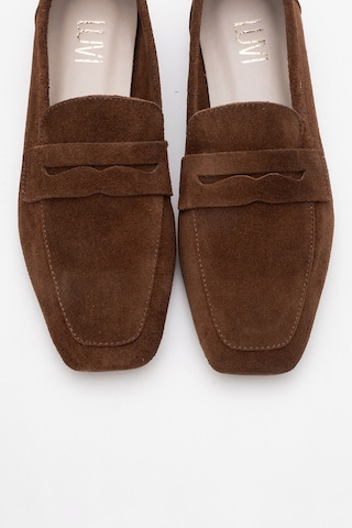 Luvishoes Luvi Shoes Rubra Kahverengi Süet Hakiki Deri Kadın Loafer Ayakkabı Kahve Süet