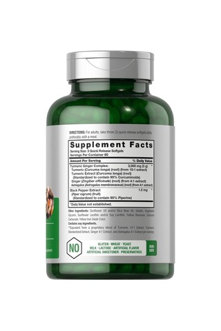 Horbäach Turmeric And Ginger Supplement 3000 Mg 180 Softgel Pills