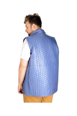 Mode Xl Büyük Beden Erkek Yelek Basic Hexagon 21601 Indigo 001