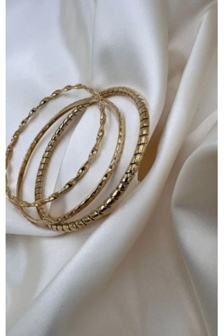 Bb Çelik 62mm Desenli Ajda Bileklik Altın - Gold