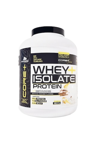 Mustang Nutrition Core+ Series Isolate Whey Protein Tozu 1800 Gr 60 Servis Muzlu Kurabiye + Shaker + Protein Kahve Hediyeli Muz Aromalı