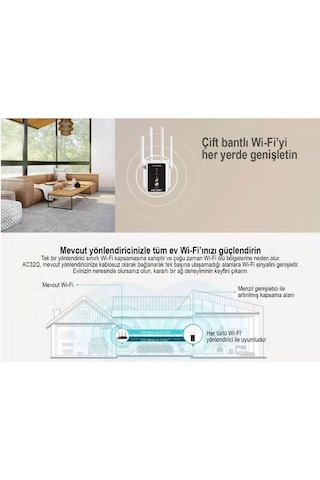 Hadron Pix-link Lv-ac32q Ac1200 Dual Band Wifi Sinyal Güçlendirici Repeater 1200mbps Siyah / Beyaz