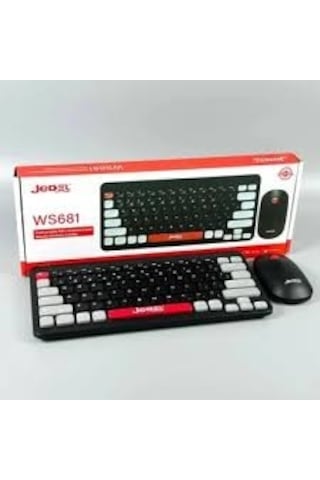Jedel Ws681 Wireles Mini Klavye Mouse Combo 800-1200-1600 Dpı 1 Aa Battery 3 Million Times Switch Optik