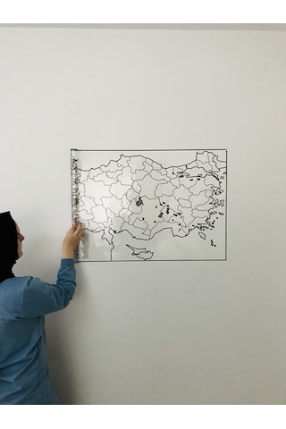 Türkiye Haritası Akıllı Kağıt Tahta 110X56 Cm + Kalem Hediye