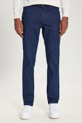 Erkek K.mavı Slim Fit Dar Kesim 5 Cep Magic Esnek Denim Jean Kot Pantolon K.Mavi