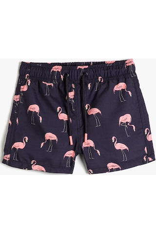 Koton Deniz Şortu Flamingo Baskılı Beli Bağlamalı File Astarlı Pembe Desenli 3skb00037bw 3SKB00037BW41A