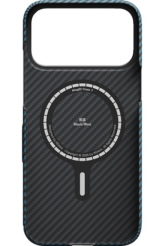 Apple Uyumlu iPhone 17 Pro Kılıf M-safeli Kamera Kontrol Butonlu Aramid Fiber Pitaka Ultra-slim Kapak Siyah-mavi Siyah - Mavi