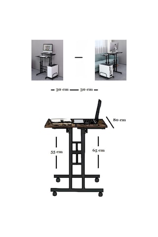 Yükseklik Ayarlı Bilgisayar/laptop Ve Çalışma Masası Atlantik Çam