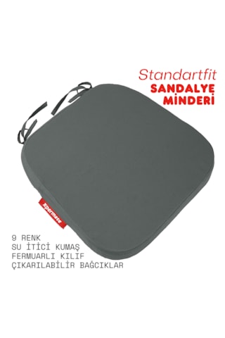 XPERMATE Standartfit Oval Sandalye Minderi 42x42x5 Antrasit