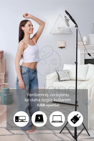 Joytech Youtuber Led Tripod Işıklı Telefon Tutucu Makyaj Işığı Ring Light 10 Inç 2.1 M Tripd