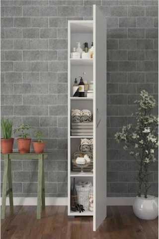 Kzy Tek Kapaklı Mutfak&banyo&kiler Dolabı Beyaz