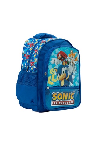 Sonic Li 2+1 Bölmeli İlk Okul Çantası 6-9 Yaş Mavi