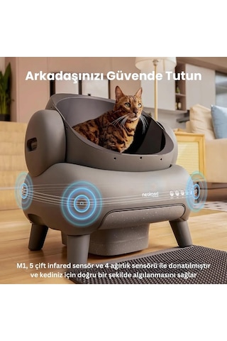 Justie Pet Neakasa Üstü Açık Akıllı Otomatik Kedi Tuvaleti App Kontrol