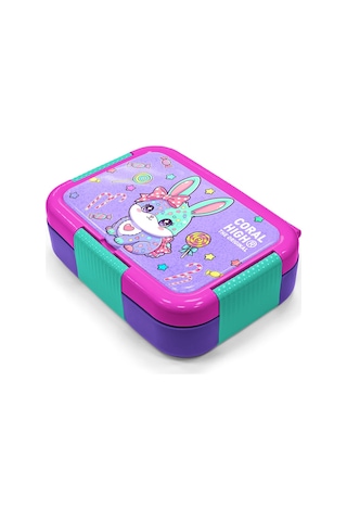 Coral High Kids Milka Su Yeşili Tavşan Desenli Paslanmaz Çelik Beslenme Kabı 39155 Mor