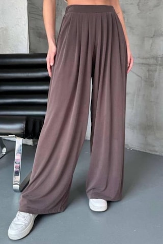 Feela Moda Premium Modal Kumaş Pileli Şalvar Kadın Pantolon 2012 Vizon