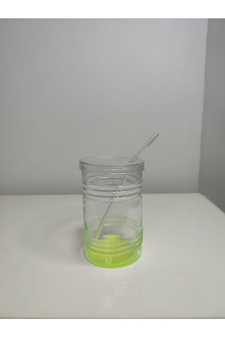 Renkli Cam Pipetli Bardak Sarı