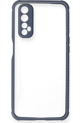 Gld-spt- Newface Realme 7 Kılıf Miami Şeffaf Silikon - Gri
