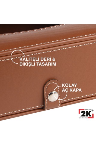 2k Suni Deri Peçetelik Mendil Kutusu 13 24 6 Cm. Taba Diğer