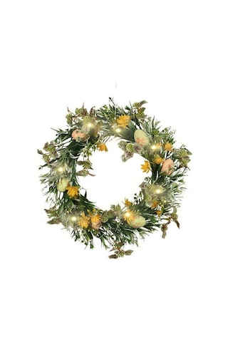 Yunboo Paskalya Işıklı Su Otlu Yumurta Süsü - Plastik Yeşil Bitki Dekorasyonu - Kapı Asmalı Festivite Aksesuarı