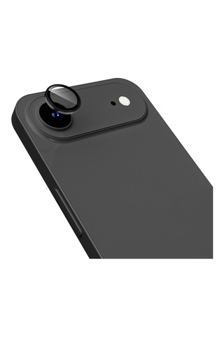 Apple Uyumlu iPhone 17 Air Metal Çerçeveli Temperli Kamera Lens Koruyucu Siyah