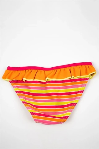 Adisia Kız Çocuk Turuncu Fırfırlı Sarı Çizgili Bikini Altı Turuncu