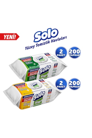 Solo Yüzey Temizleme Mendili Ultra Güç Serisi 4lü 400 Yaprak