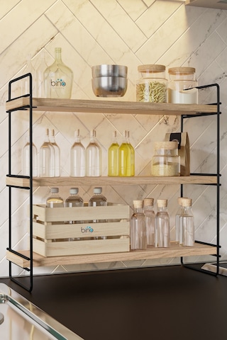 Bino Masaüstü Tezgahüstü Düzenleyici Organizer Çok Amaçlı Mutfak Banyo Rafı Siyah