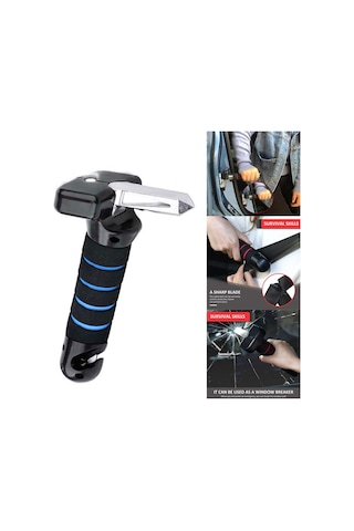 Honmex Araba Kapısı Kol Dayama, Kırıcı Çekiç Ve Işıklı 3'ü Bir Arada, Yaşlılar İçin Güvenli Destek, Mavi