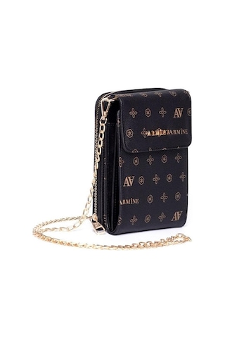 Armine Armine 266 Cüzdan Siyah Baskılı Kadın Çanta Siyah