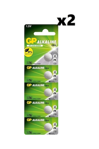 GP A76 LR44 1.5V Alkalin Düğme Pil 5 x 2'li