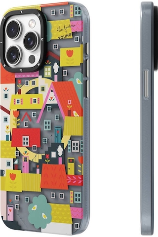 Apple Uyumlu iPhone 14 Pro Kılıf Magsafe Özellikli Bee Brown Tasarımlı Youngkit Colorful Life Serisi Sarı