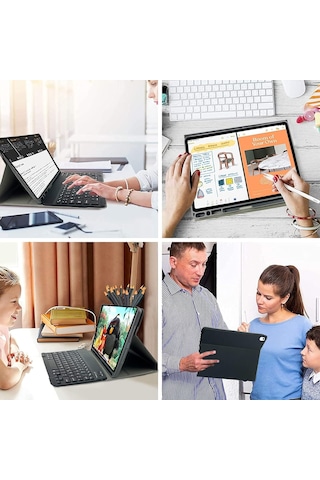 Apple Uyumlu iPad, 8. Ve 9. Nesil Klavyeli Tablet Kılıfı Bluetooth Özellikli