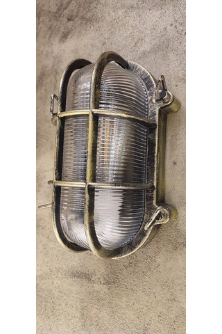 Eskıtme Oval Alüminyum Gövde Camlı Tavan/duvar Armatürü Antik Eskitme