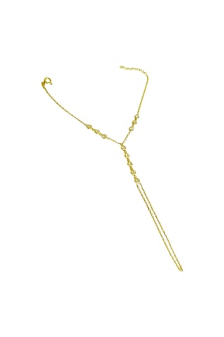 Beyaz Taşlı Kalpli Gümüş Şahmeran Bileklik - Gold Renk Gold